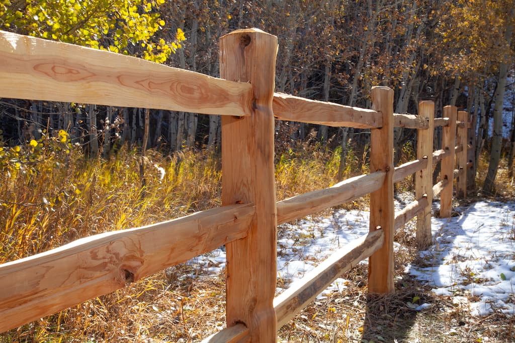 3 Rail Split Cedar Wood Fence Hailey Idaho