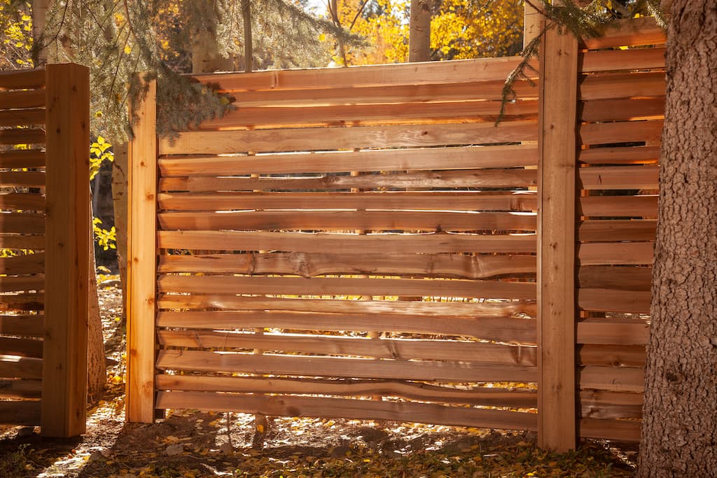 Horizontal Split Rail Cedar Wood Privacy Fence Hailey Idaho